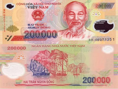 200,000vnd equivalent to  8.8 USD